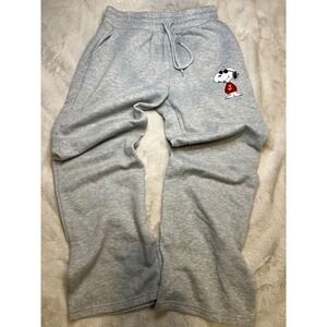 Peanuts Joe Cool Snoopy Sweatpants Mens Large Gray Excellent Embroidered Joggers
